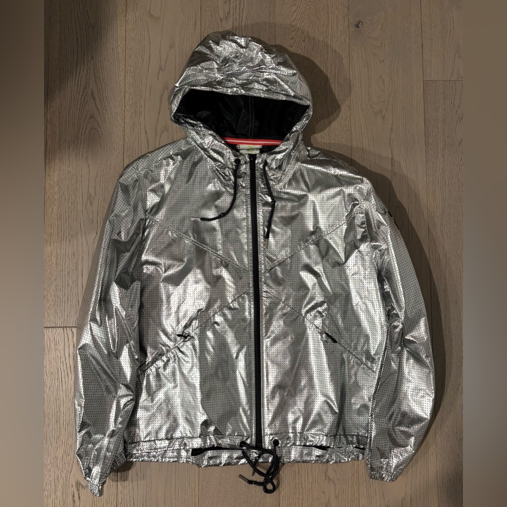 Silver Hooded Adidas Jacket